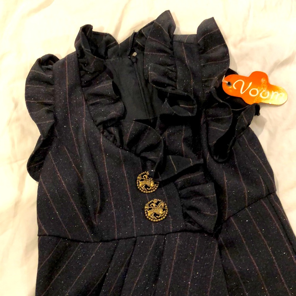 Voom by Joy Han NWT ruffle glitter pinstripe dress